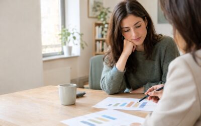 Giovane donna che legge il risultato di un test per capire che lavoro fare durante un colloquio di orientamento professionale